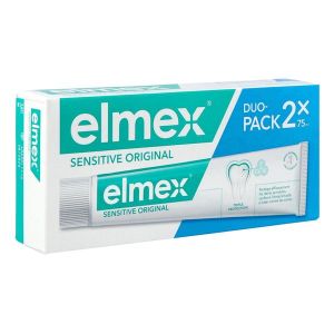 ELMEX SENSITIVE DENTIFRICE Pâte dentifrice au fluorure d'amines Olafluor, tube 75 ml x 2