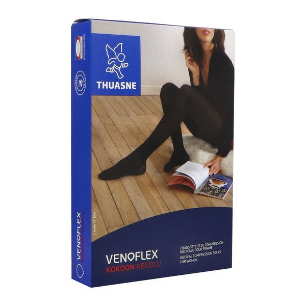 VENOFLEX 2 KOKOON ABSOLU Chaussette médicale de compression classe 2, pour femme, beige naturel, normal taille 1, paire