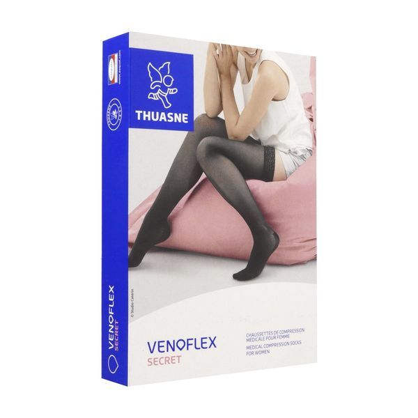 VENOFLEX 1 SECRET Chaussette médicale de compression classe 1, pour femme, beige doré, long, taille 3, paire