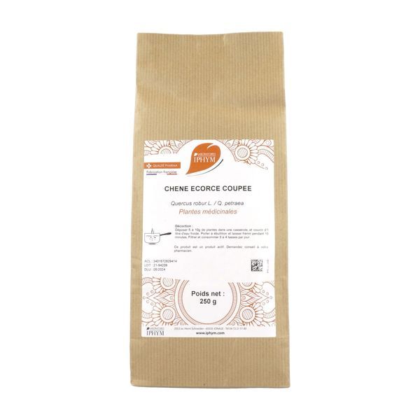 CHENE ECORCE IPHYM Ecorce de chêne, vrac, coupée, sac 250 g