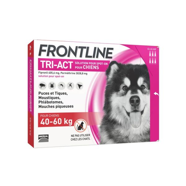 Frontline Tri-Act Solution Pour Spot-On Pour Chiens 40-60Kg (Xl) Pipette 6 Ml 6