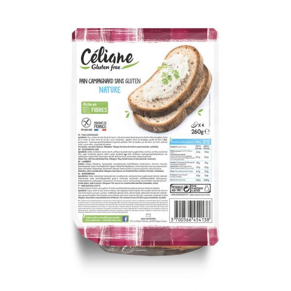 Celiane Pain campagnard (riche en fibres) - 260 g