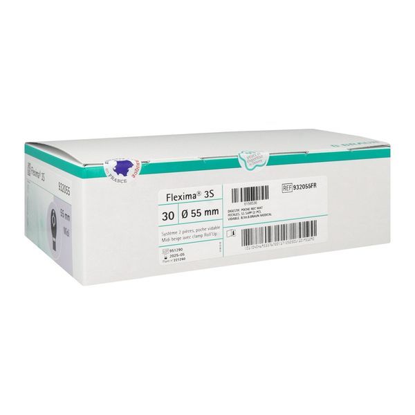 FLEXIMA 3S MIDI ROLL'UP Poche vidable, système 2 pièces avec anneau flottant, opaque, diamètre 55 mm (ref. 932055FR), bt 30