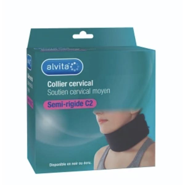 Alvita Collier Cervical C2 Souple 7,5 Cm Noir T2 1