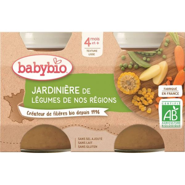 Babybio Petits Pots Jardinière de Légumes Bio - dès 4mois - 2x130g