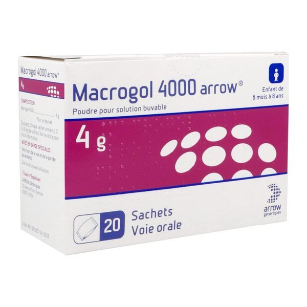 MACROGOL 4000 ARROW Poudre pour solution buvable 4 g, boîte 20 sachets