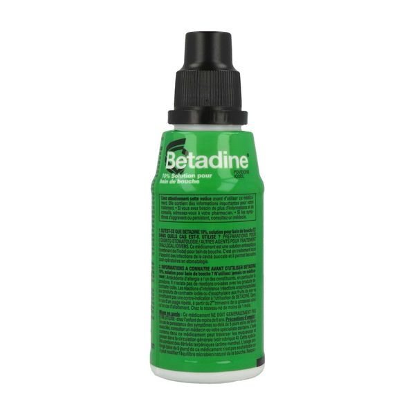 BETADINE Solution pour bain de bouche 10 %, flacon 125 ml