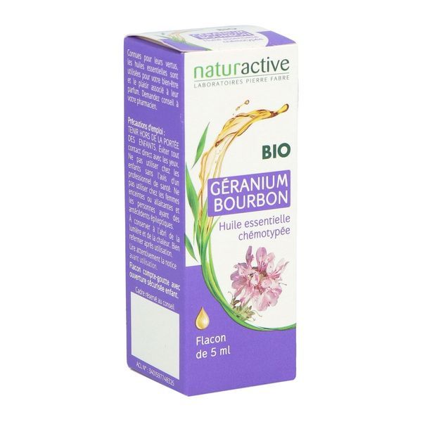 NATURACTIVE BIO HUILE ESSENTIELLE Huile essentielle de géranium bourbon, fl 5 ml