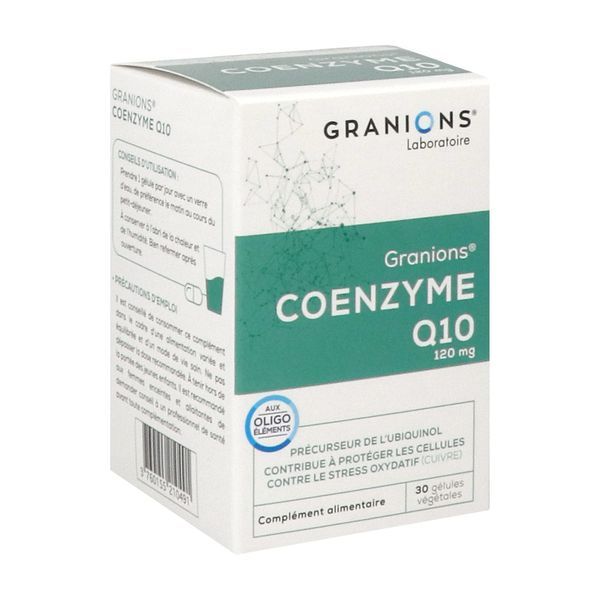 GRANIONS COENZYME Q10 Gélule végétale, complément alimentaire à base de coenzyme Q10, bt 30