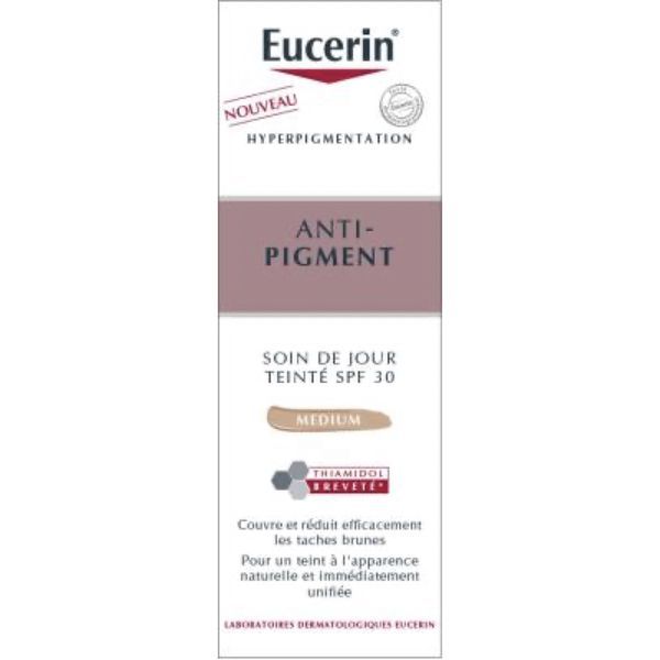 EUCERIN HYPERPIGMENTATION ANTIPIGMENT SOIN DE JOUR TEINTE SPF 30 Soin de jour anti-tache SPF 30 au Thiamidol, teinté medium, fl 50 ml