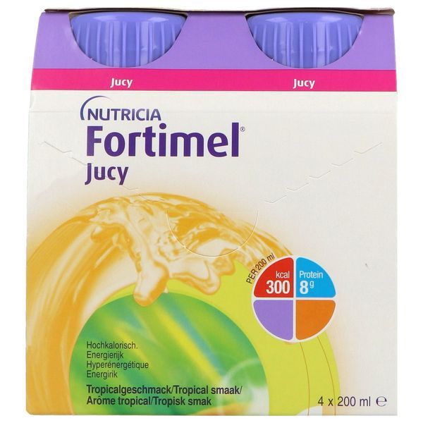 FORTIMEL JUCY 1.5 KCAL Denrée alimentaire destinée à des fins médicales spéciales, tropical, 200 ml x 4