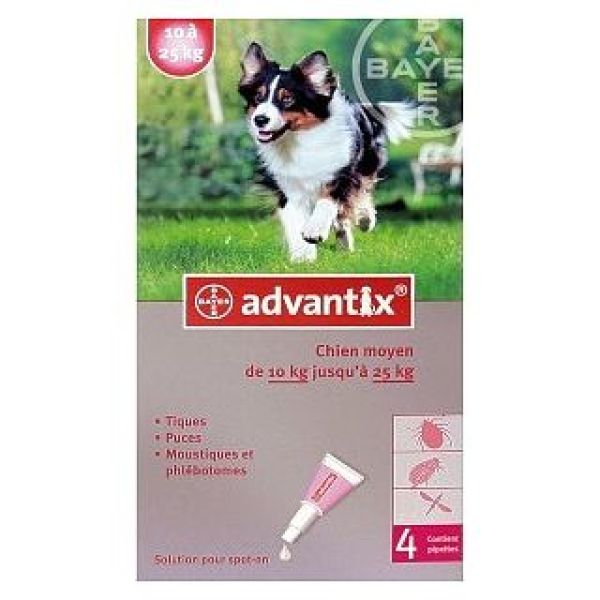 Advantix Moyen Chien (Solution Pour Spot On) Pipette 2,5 Ml 4