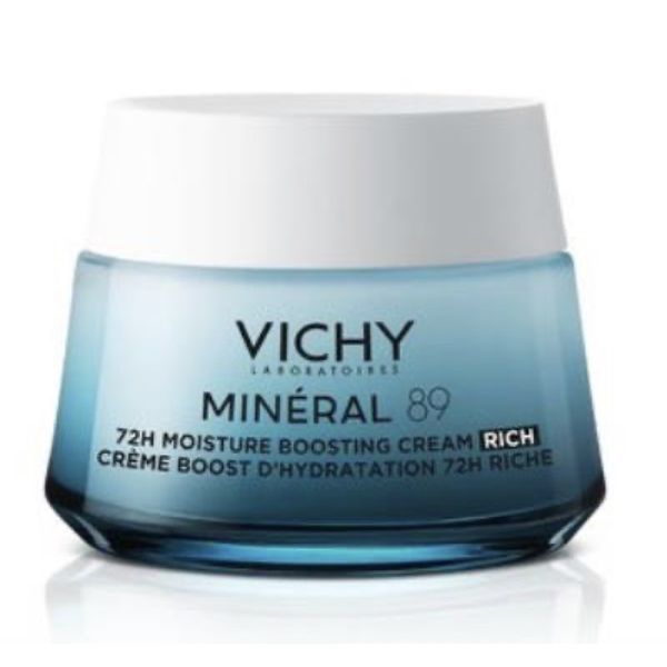 VICHY MINERAL 89 CREME BOOST D'HYDRATATION 72 H TEXTURE RICHE Crème booster d'hydratation 72 h, texture riche, pot 50 ml