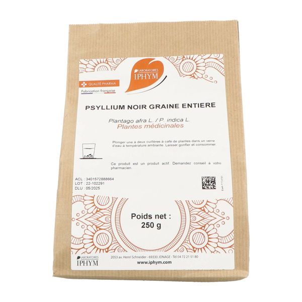 PSYLLIUM NOIR IPHYM Graine de psyllium noir, vrac, sac 200 g
