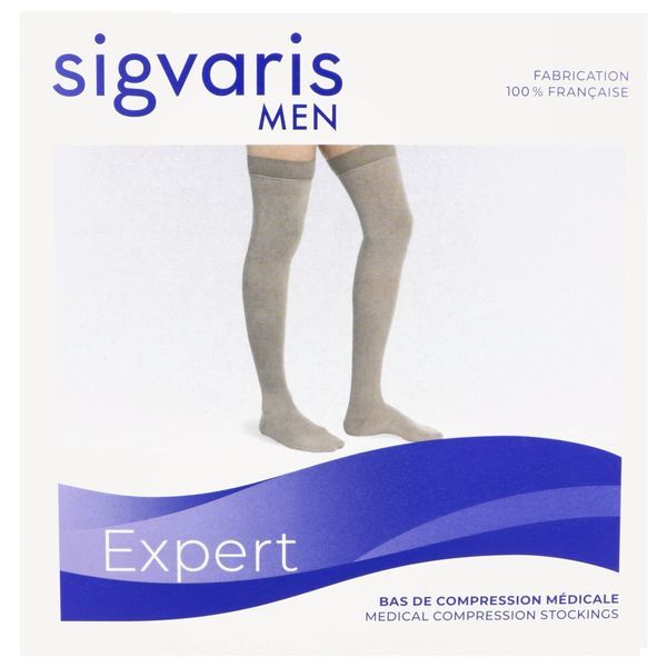 Sigvaris Expert Bas Autofixant Homme Chrome Medium Long 1