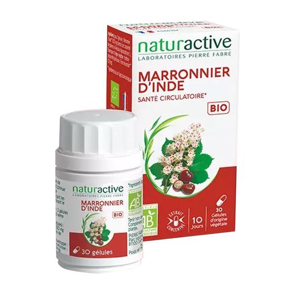 NATURACTIVE GELULE MARRONNIER D'INDE BIO Gélule, complément alimentaire à base d'extrait concentré de marronnier d'Inde, bt 60