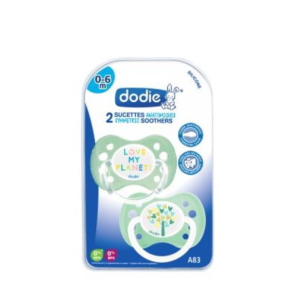 Dodie Sucette 0-6 Mois Silicone Anatomique Love My Planet Ref : A83 2