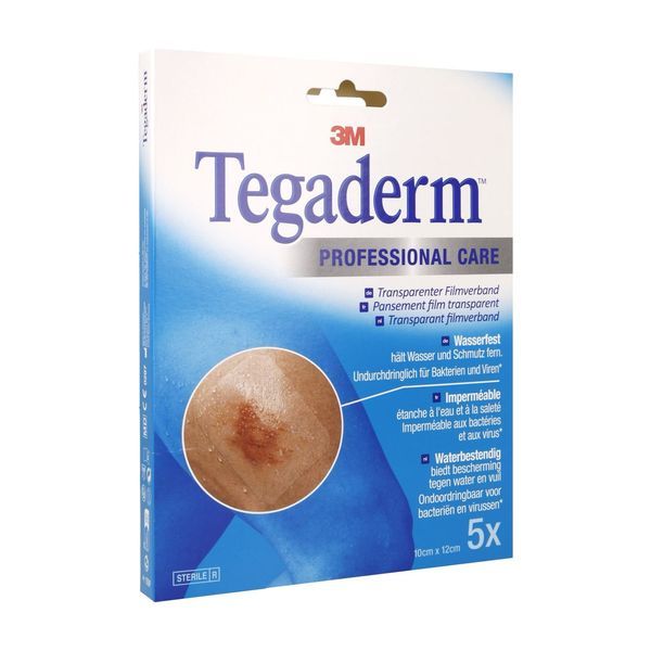 TEGADERM FILM Pansement film adhésif, transparent, stérile, 10 cm x 12 cm (ref. 1626W5), bt 5