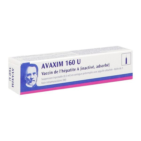 AVAXIM 160 U vaccin de l'hépatite A (inactivé adsorbé) suspension injectable 0,5 ml en seringue prér
