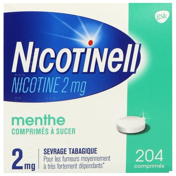 Nicotinell Menthe 2 Mg (Nicotine) Comprime A Sucer Comprimes Sous Plaquettes Thermoformees (Pvc/Pe/Pvdc/Pe/Pvc-Aluminium) B/204
