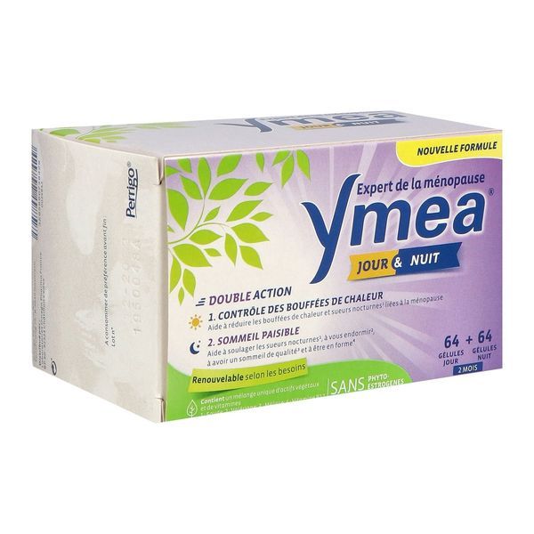 YMEA JOUR ET NUIT Gélule Jour et Nuit, complément alimentaire à base plantes et de vitamines, bt 64 + 64