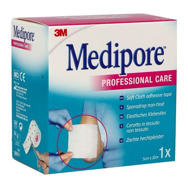 MEDIPORE LINER Sparadrap multiextensible, non tissé, hypoallergénique, 10 m x 5 cm, rouleau, unité
