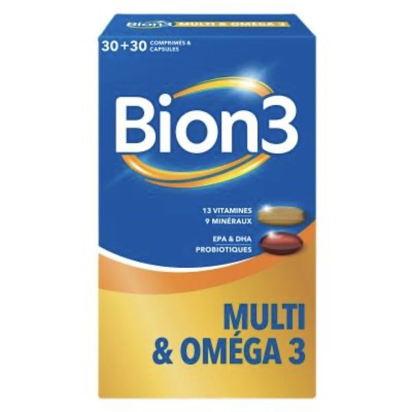 BION3 MULTI & OMEGA 3 Comprimé + capsule, complément alimentaire multiaction, bt 30 + 30