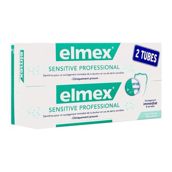 ELMEX SENSITIVE PROFESSIONAL DENTIFRICE Dentifrice fluoré, tube 75 ml x 2