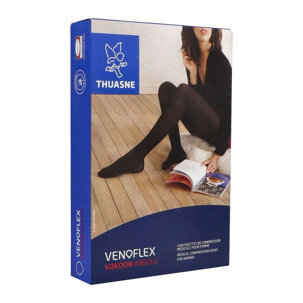 VENOFLEX 2 KOKOON ABSOLU Chaussette médicale de compression classe 2, pour femme, marine, normal taille 4, paire