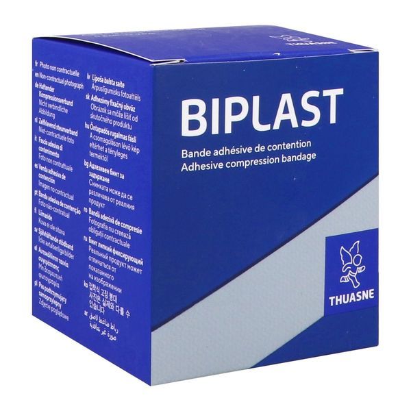 BIPLAST Bande de contention adhésive à allongement court, 2,5 m x 8 cm, unité