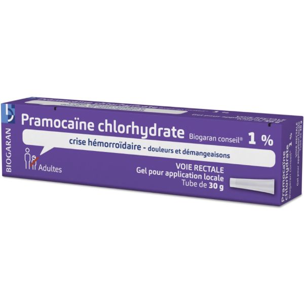 PRAMOCAINE CHLORHYDRATE BIOGARAN CONSEIL Gel pour application locale 1 %, boîte 1 tube-canule 30 g