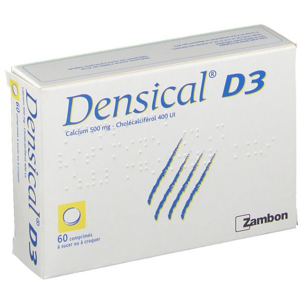 Densical Vitamine D3 500 Mg/400 Ui (Carbonate De Calcium Cholecalciferol) Comprimes A Sucer Ou A Croquer B/60
