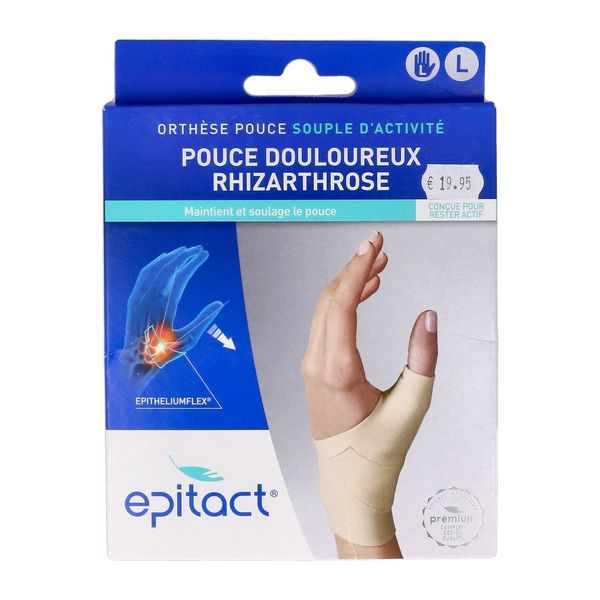 EPITACT ORTHESE PROPRIOCEPTIVE SOUPLE Orthèse de poignet pouce proprioceptive, à base d'EpitheliumFlex, gauche, large, unité