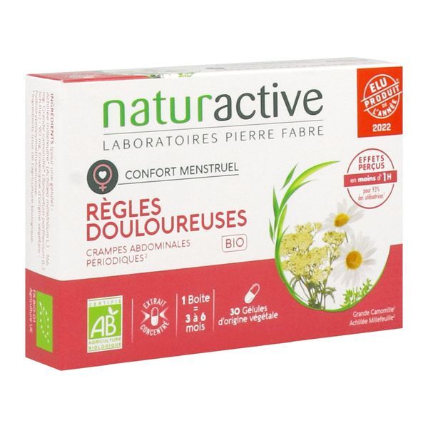 REGLES DOULOUREUSES BIO NATURACTIVE Gélule, complément alimentaire pour le confort menstruel, bt 2 X 15