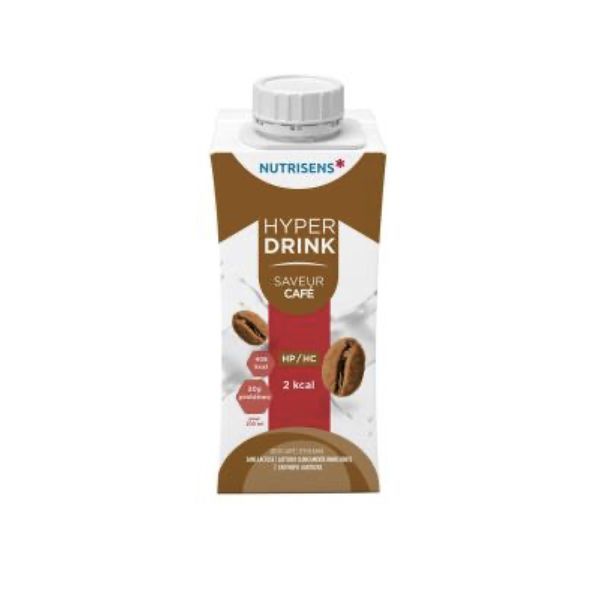 NUTRISENS HYPERDRINK HP HC 2 KCAL Denrée alimentaire destinée à des fins médicales spéciales, café, 200 ml x 4