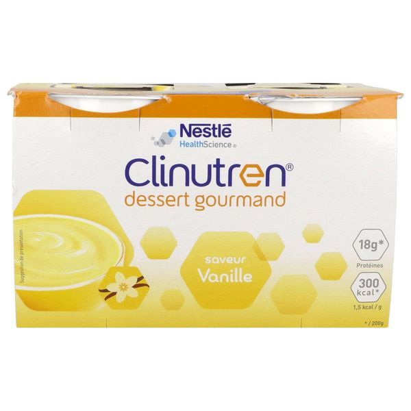 CLINUTREN DESSERT GOURMAND DADFMS, saveur vanille, 200 g x 4