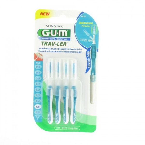 Gum brossettes 1614 trav-ler 4 brossettes de voyage 1.6 mm