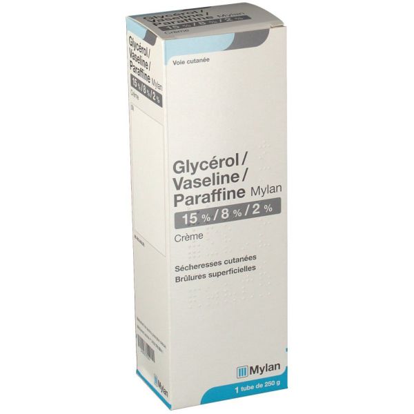 Glycerol/Vaseline/Paraffine Mylan 15% 8% 2% Creme 250 G En Tube