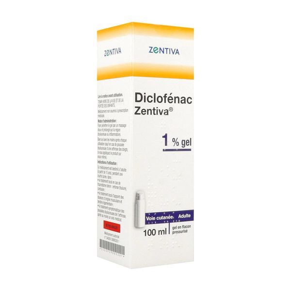 DICLOFENAC ZENTIVA Gel en flacon pressurisé 1 %, boîte 1 flacon pressurisé 100 ml