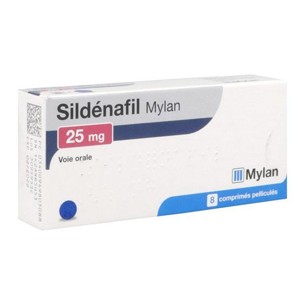 MYLAN SILDENAFIL 25 MG BOITE DE 8 COMPRIMES