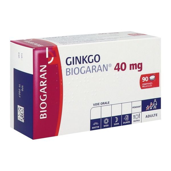 GINKGO BIOGARAN 40 mg comprimé pelliculé B/90
