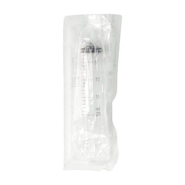 PLASTIPAK SANS AIGUILLE Seringue 3 pièces à usage unique, stérile, à cône Luer excentré, 20 ml, graduée en 1 ml (ref. H821.ES), unité