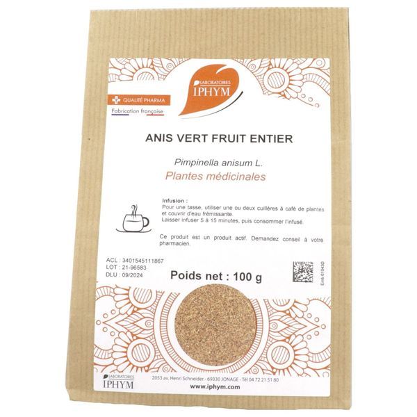 ANIS VERT IPHYM Fruit d'anis vert, vrac, entier, bt 100 g