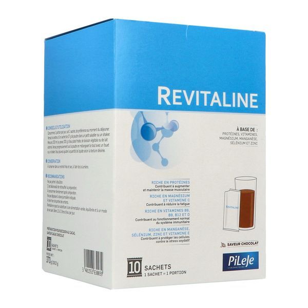 REVITALINE Préparation pour boisson diététique hyperprotidique, cacao, bt 10