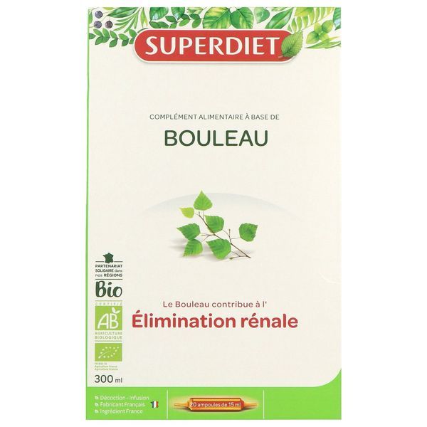 Superdiet Bouleau Bio - coffret 20 ampoules de 15 ml