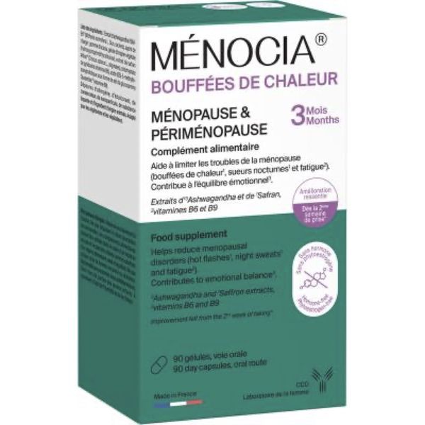 MENOCIA BOUFFEES DE CHALEUR Gélule, complément alimentaire à base de plantes et vitamines, bt 90