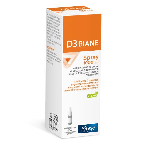 Pilège D3 Biane Spray 1000 UI - Vitamine D Flacon spray 20 ml