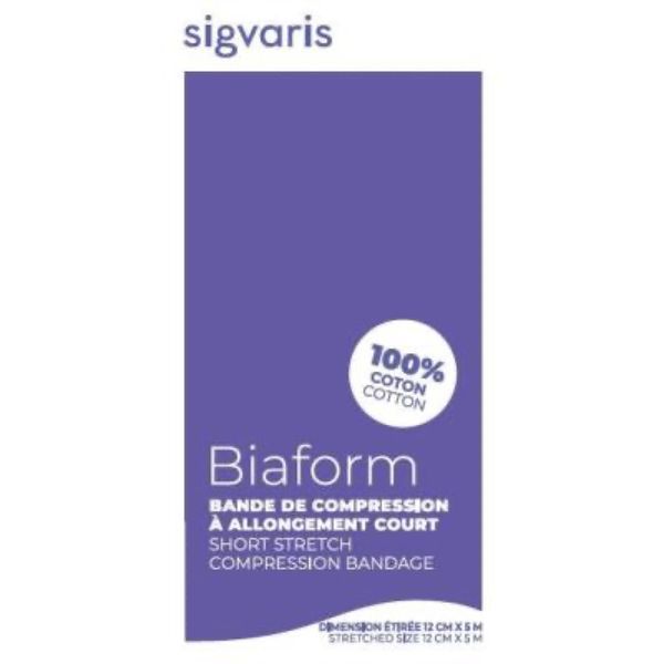 BIAFORM Bande de compression élastique 1 sens, à allongement court, 5 m x 12 cm (ref. 317470), unité
