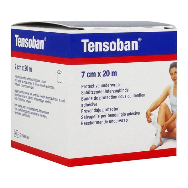TENSOBAN Bande en mousse de protection sous contention adhésive, 7 cm x 20 m (ref. 425100C), unité