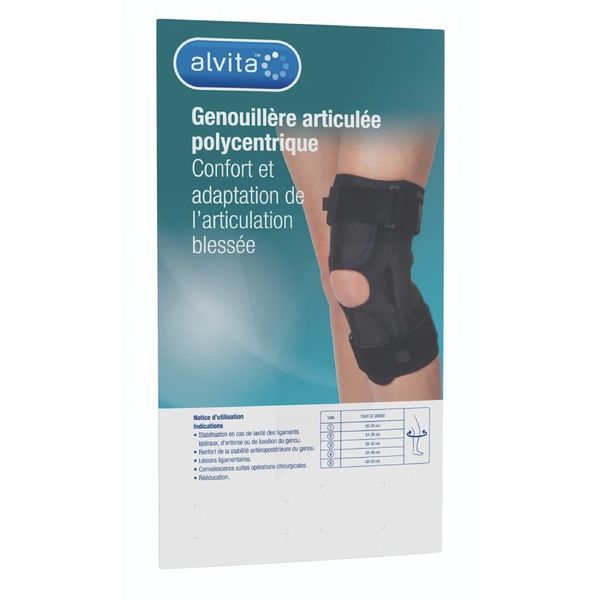 Alvita Genouillere Articulee Polycentrique Boite Noir T4 1